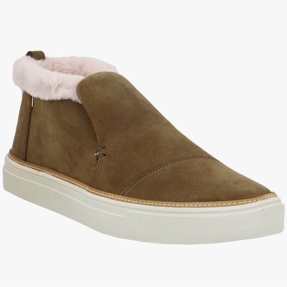Toms Women's Paxton Tan Leather Slip-On Sneakers Size 6.5